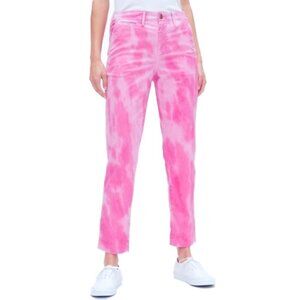 GAP Pink TieDye Straight High Rise Khakis Size 8